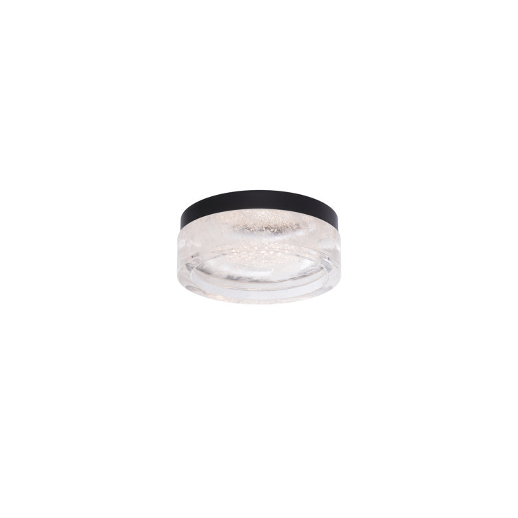 Melange Optic Haze Crystal 8" LED Flush Mount in Black