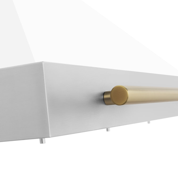 ZLINE 30" White Matte and Gold Stainless Steel Range Hood