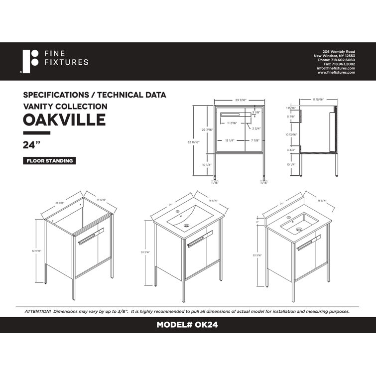 24" Walnut Ebony Bathroom Vanity with White Ceramic Sink
