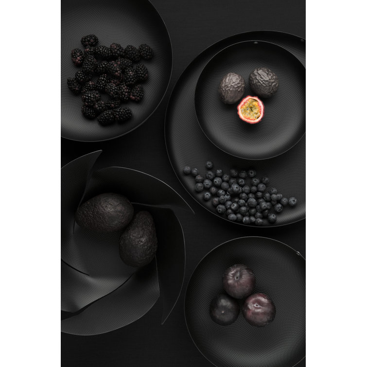 Alessi Textures & Colours Epoxy Resin Round Basket, 11.42", Black