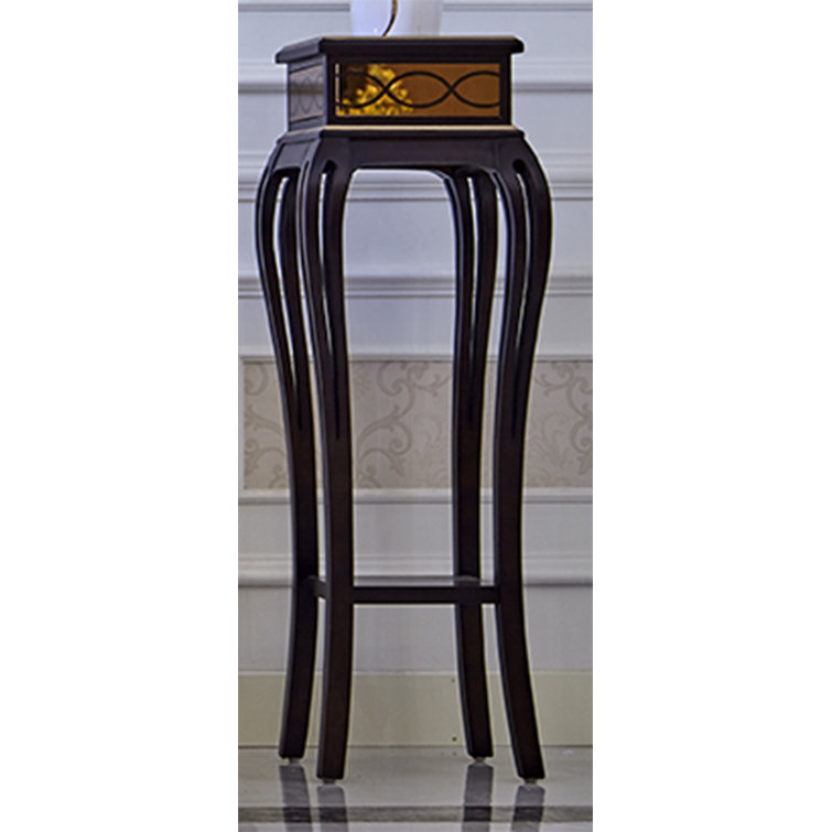 Elegant Dark Brown Beech Wood Pedestal Plant Stand