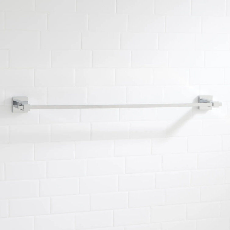 Chrome 24" Wall-Mounted Single Bar Towel Rack