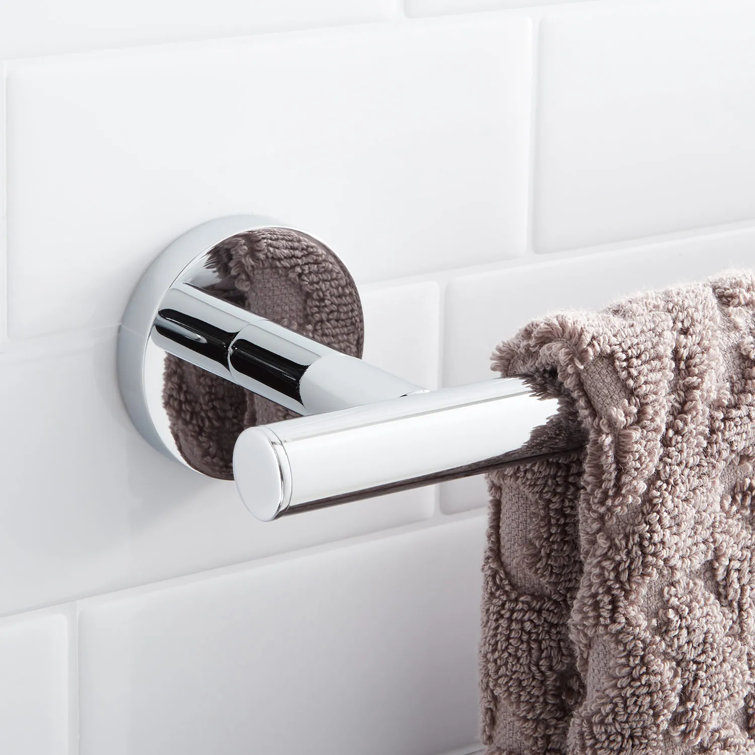Chrome 24" Wall-Mounted Single Towel Bar