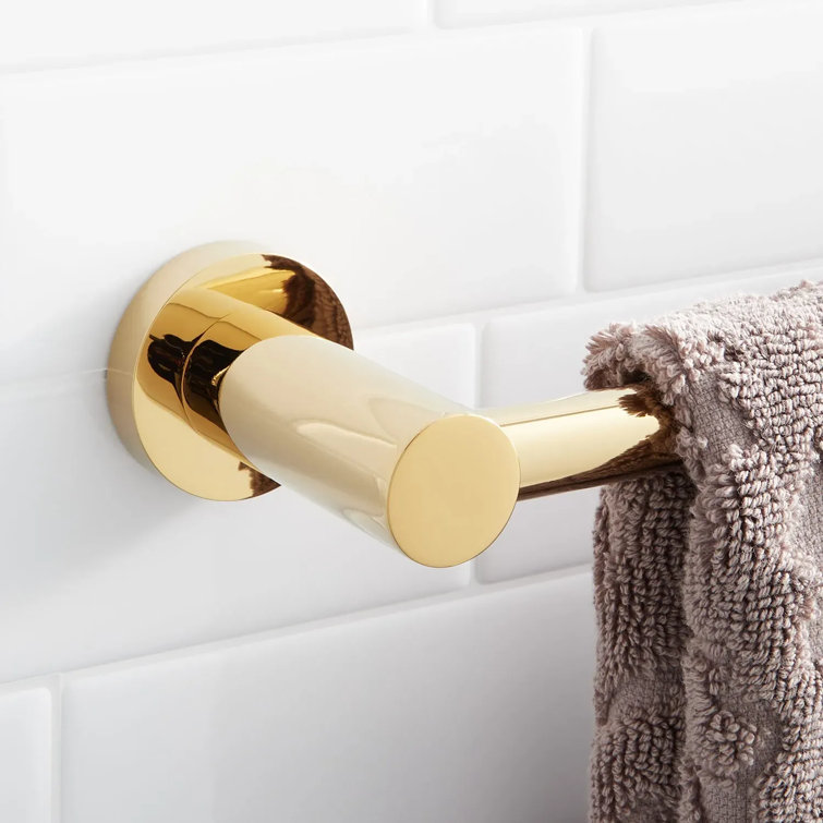 Ceeley 24'' Polished Brass Wall-Mount Towel Bar