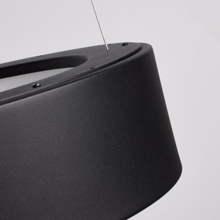 Fynn 17.75" Black Drum LED Pendant Light