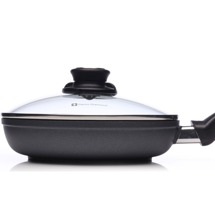 Swiss Diamond 8" Non-Stick Aluminum Fry Pan with Glass Lid
