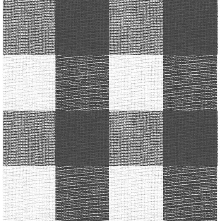 Charcoal and White Plaid Self-Adhesive Wallpaper Roll