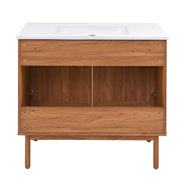 Classe 36" Oak Freestanding Bathroom Vanity with Mesh Doors