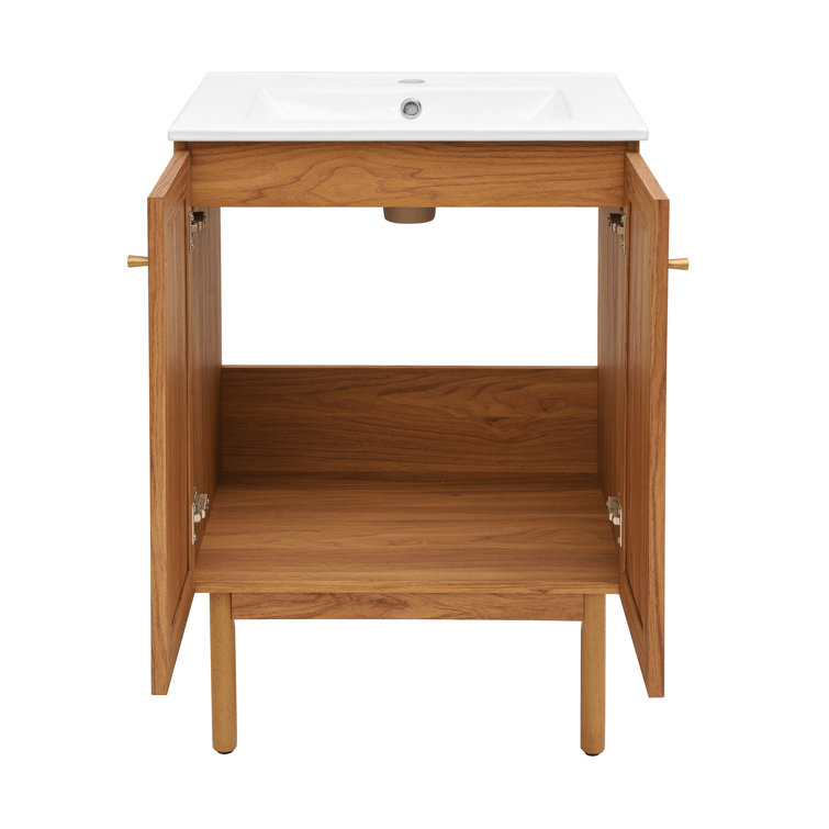 Classe 24" Oak Freestanding Bathroom Vanity with Ceramic Sink