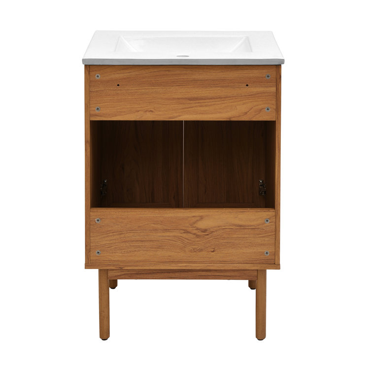 Classe 24" Oak Freestanding Bathroom Vanity with Ceramic Sink