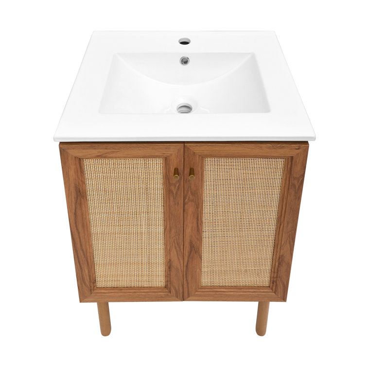 Classe 24" Oak Freestanding Bathroom Vanity with Ceramic Sink