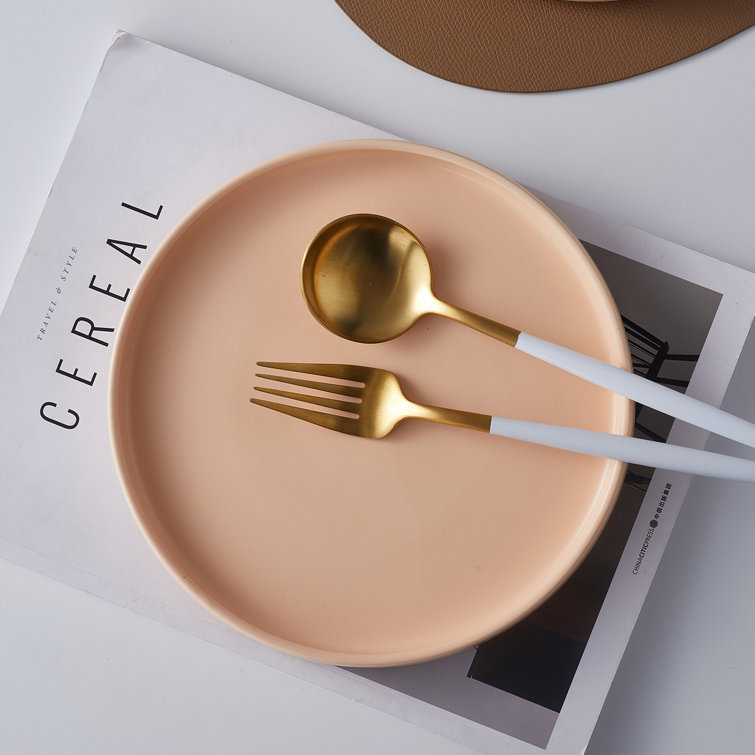 Stella Pastel Orange Porcelain 6-Piece Salad Plate Set