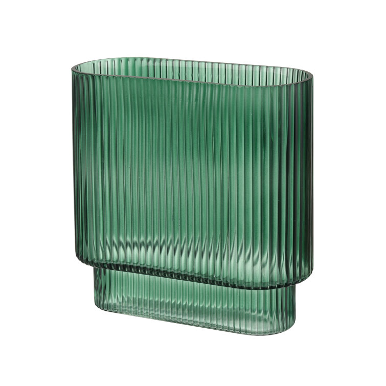 Emerald Green Art Deco Glass Table Vase
