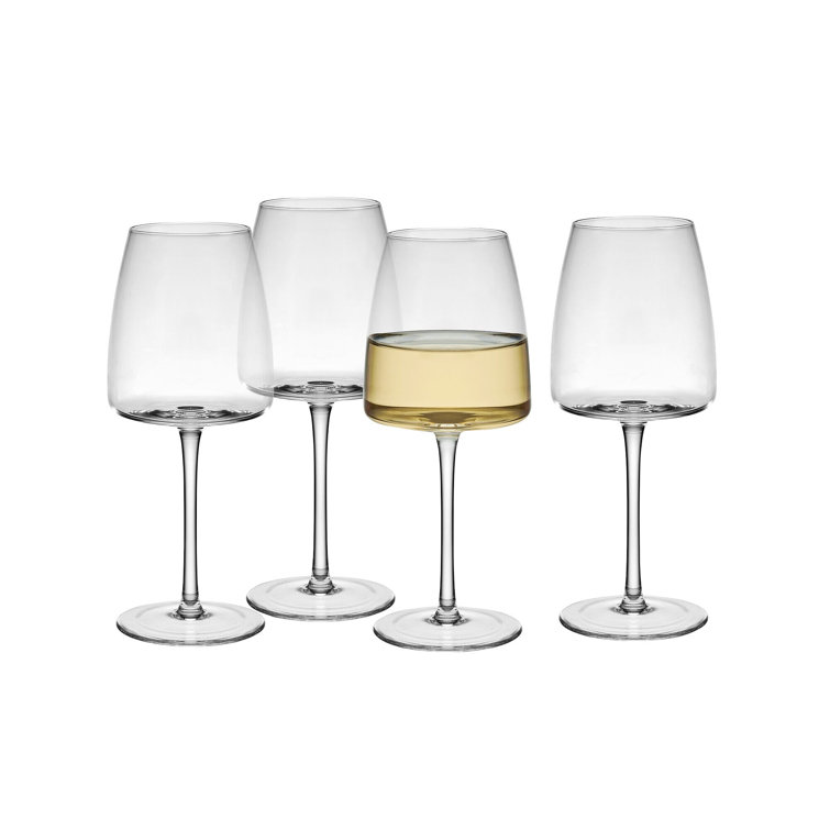 Cora Clear Glass 13 oz White Wine Glasses Set of 4