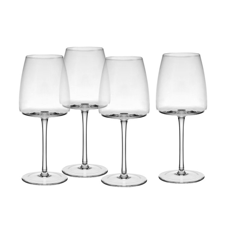 Cora Clear Glass 13 oz White Wine Glasses Set of 4
