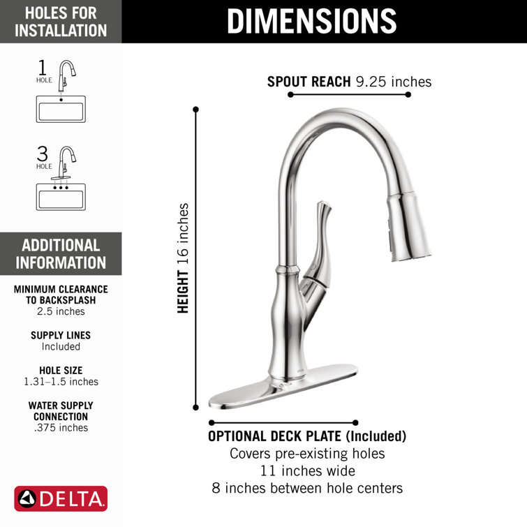 Ophelia Chrome Single Handle Pull Down Kitchen Faucet with Spray