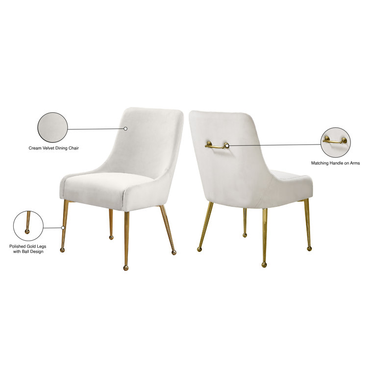 Elegant Owen Cream Velvet & Gold Leg Dining Chair