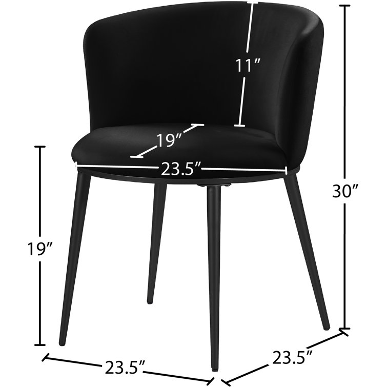 Petite Skylar Matte Black Velvet Dining Chair