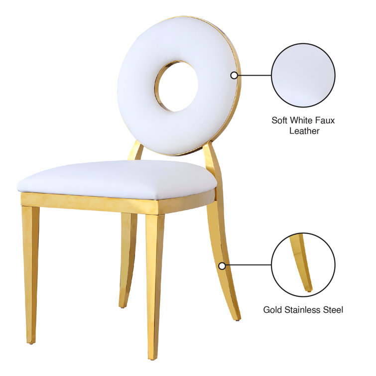 Navy Velvet Upholstered Side Chair with Gold Metal Legs