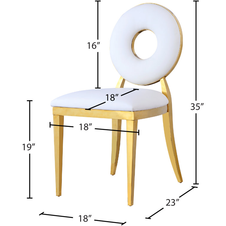 Navy Velvet Upholstered Side Chair with Gold Metal Legs