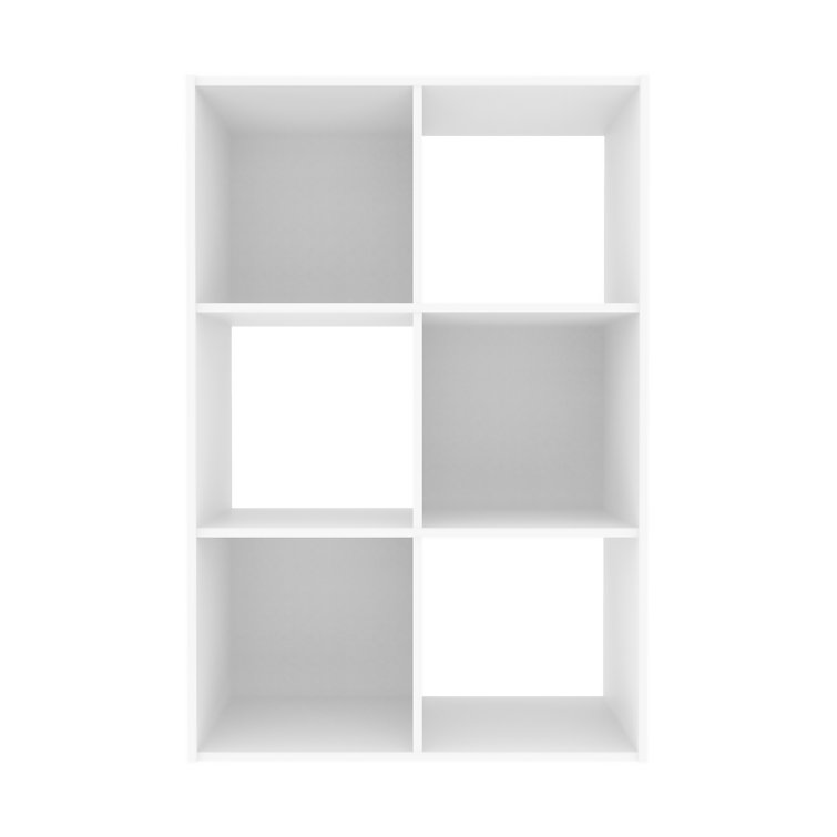 Sleek White Laminated Wood 6-Cube Organizer for Stress-Free Spaces