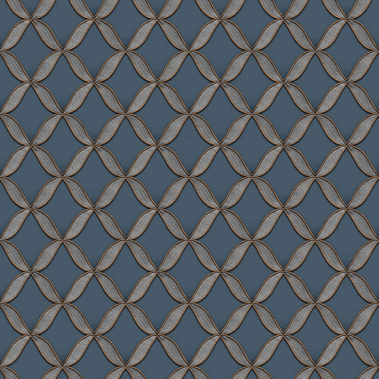 Gold and Blue Textured Non-Woven Wallpaper Roll