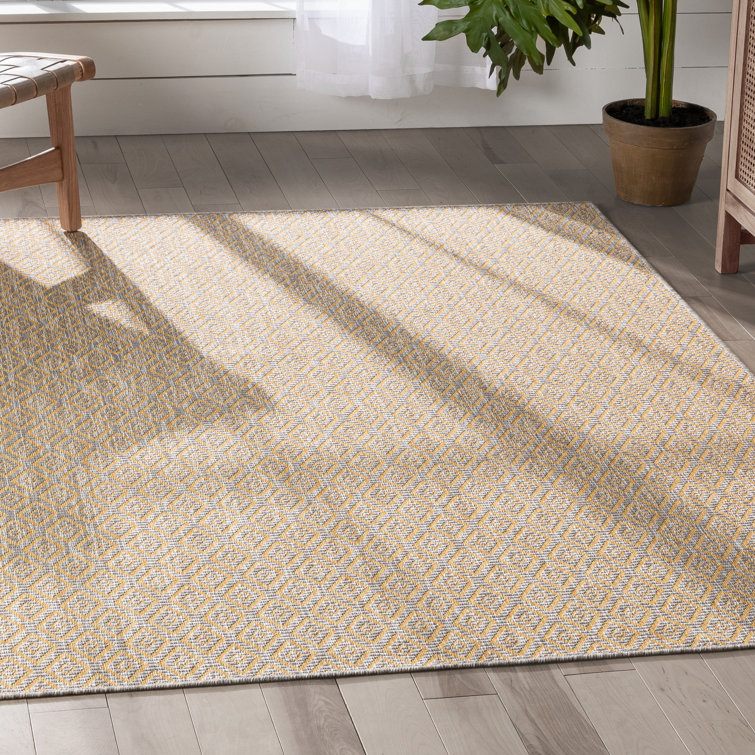 Milo Sienna Yellow Flat-Weave Indoor/Outdoor Rug