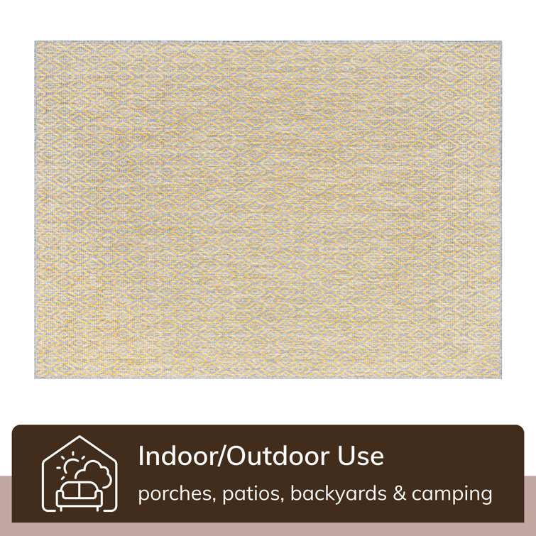 Milo Sienna Yellow Flat-Weave Indoor/Outdoor Rug