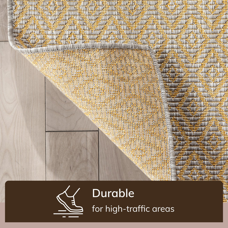 Milo Sienna Yellow Flat-Weave Indoor/Outdoor Rug
