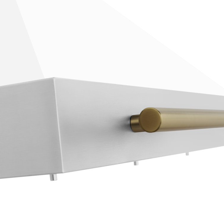 ZLINE 30" White Matte and Champagne Bronze Wall Mount Range Hood