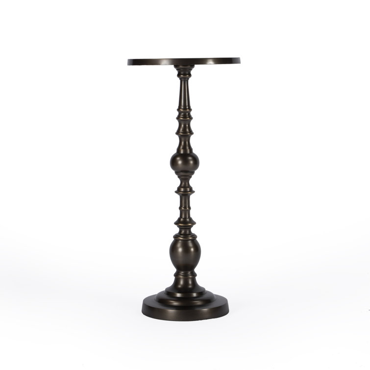 Darien Elegance 60" Round Bronze Aluminum Pedestal Side Table