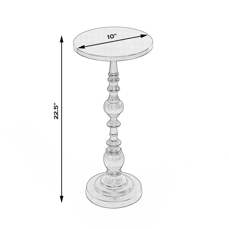 Millender Round Antique Gold Aluminum Pedestal End Table