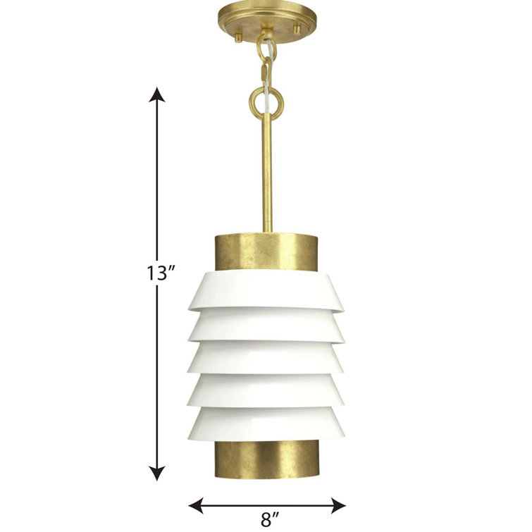Onshore Brushed Brass 13" Pendant Light with LED Option