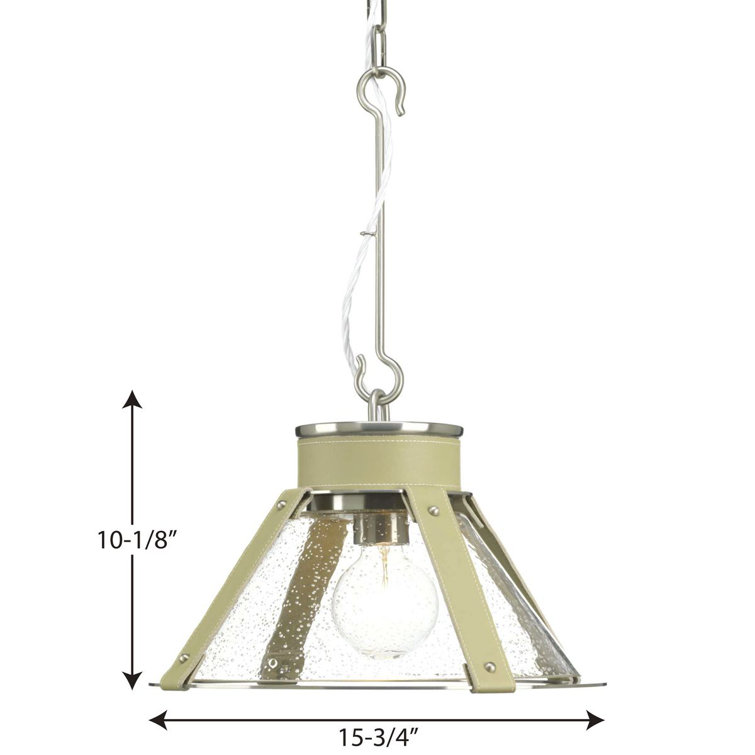 Brushed Nickel and Glass Indoor Pendant Light