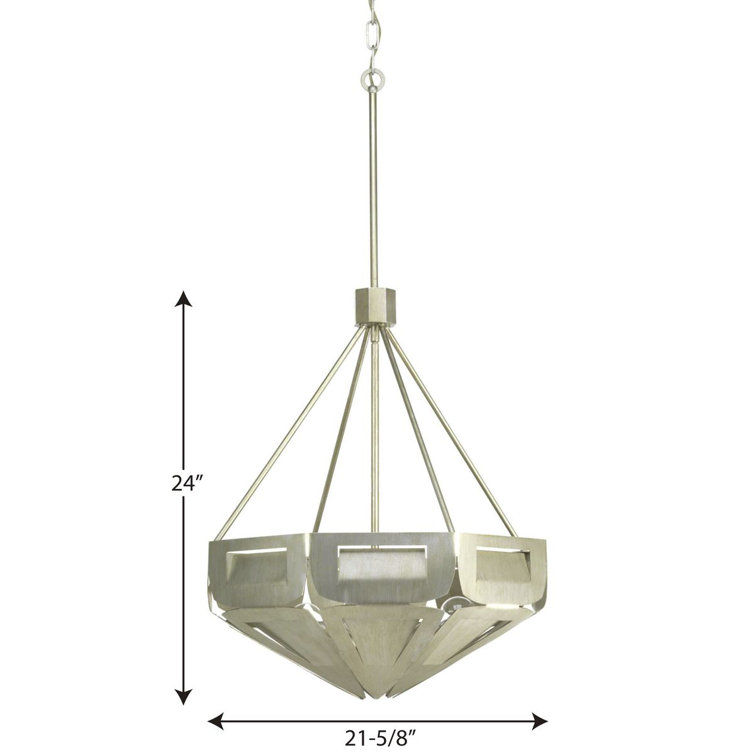 Yerba Silver Ridge 24" Geometric Cut Metalwork Pendant