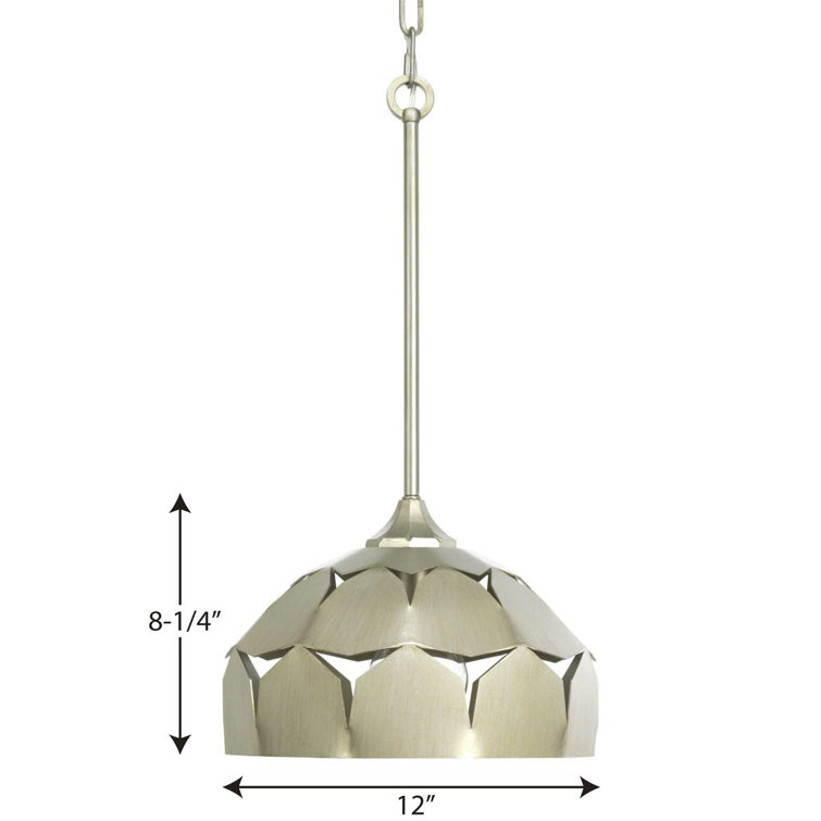 Yerba 12" Silver Ridge Nickel & Glass Pendant Light