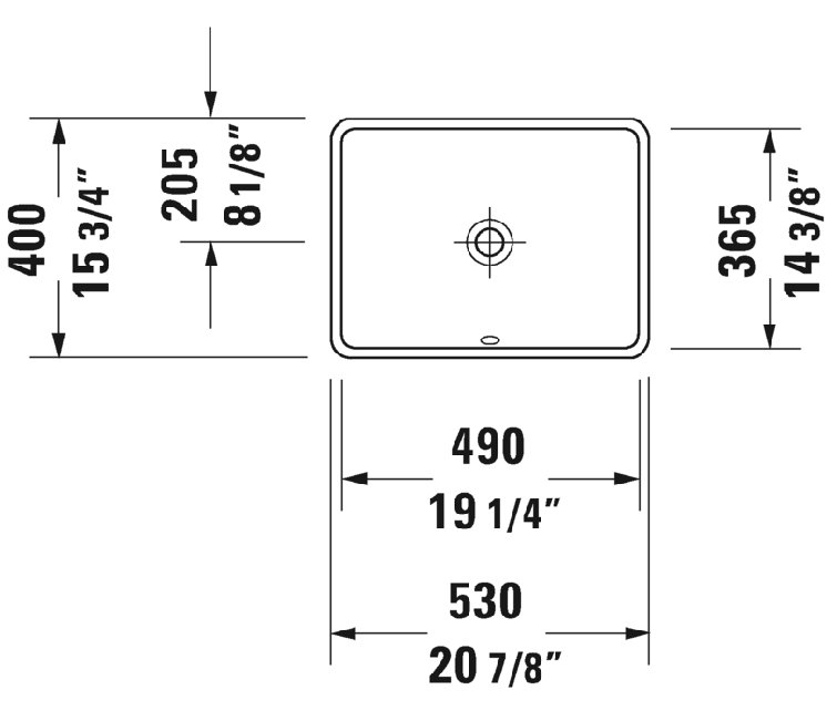 White Ceramic Rectangular Undermount Bathroom Sink