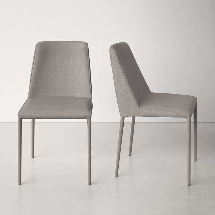 Gray Upholstered Metal Frame Side Chair Set of 2