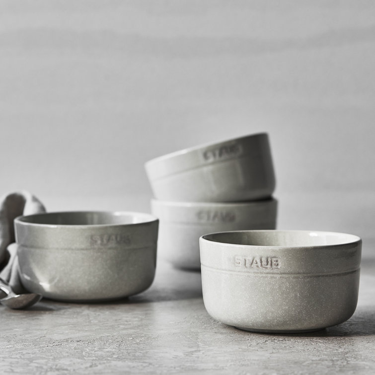 Staub White Truffle Ceramic 4-Piece Cereal Bowl Set