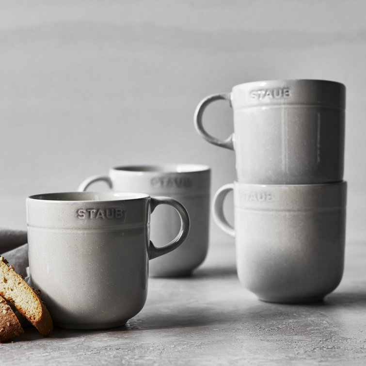 Staub White Truffle Ceramic 16oz Stoneware Mug Set