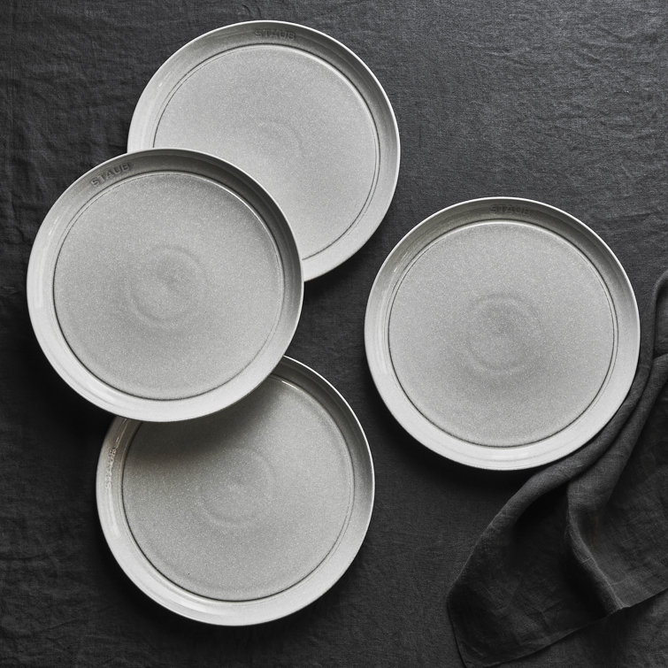 Staub White Truffle Porcelain 11-Inch Dinner Plate Set