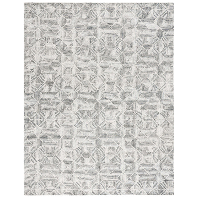Handmade Light Green Abstract Wool 8' x 10' Area Rug