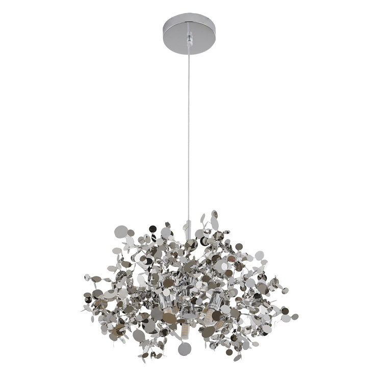 Silver Sparkle Confetti 15.75" Stainless Steel Pendant