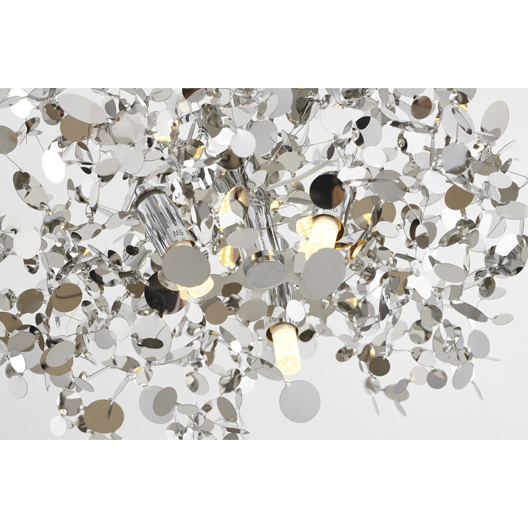 Silver Sparkle Confetti 15.75" Stainless Steel Pendant