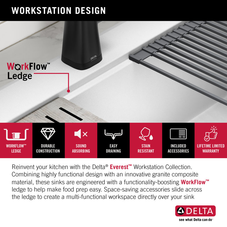 White Granite Composite Single Bowl Workstation Kitchen Sink