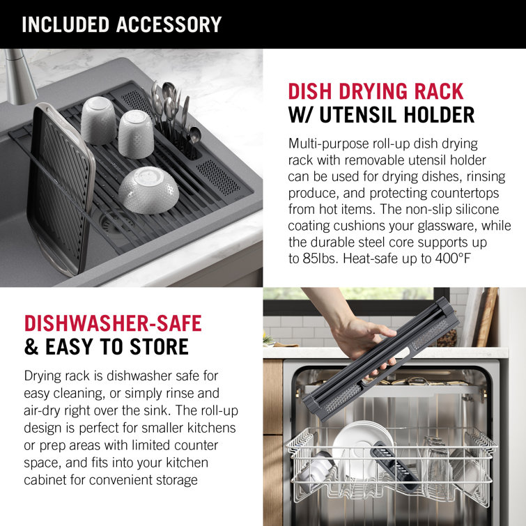 Delta Everest 30" Gray Granite Composite Single Bowl Workstation Sink