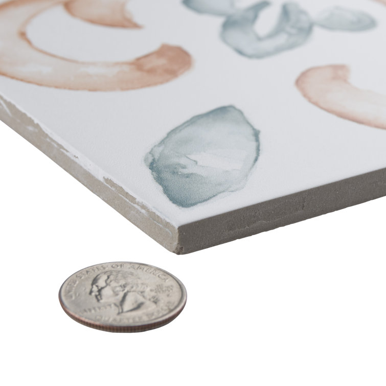 Saint Germain 6" Matte Porcelain Hand-Painted Wall & Floor Tile