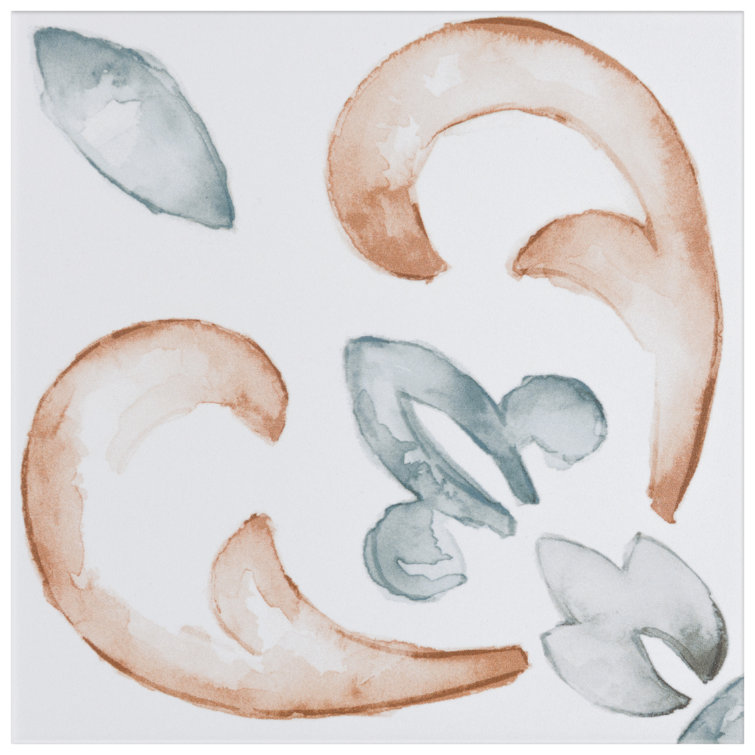 Saint Germain 6" Matte Porcelain Hand-Painted Wall & Floor Tile