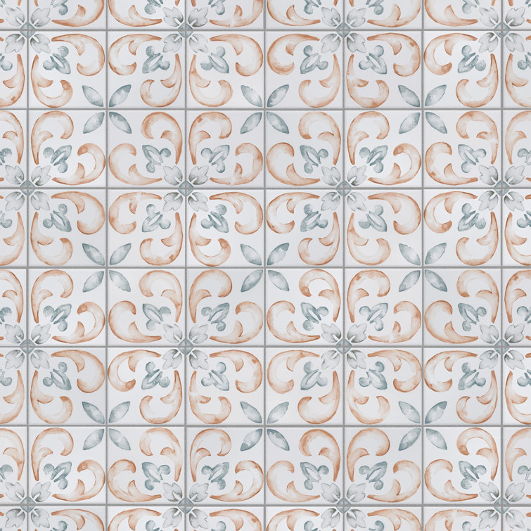 Saint Germain 6" Matte Porcelain Hand-Painted Wall & Floor Tile