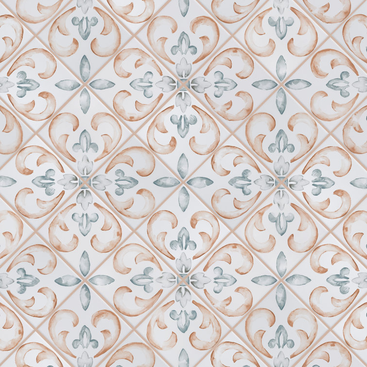 Saint Germain 6" Matte Porcelain Hand-Painted Wall & Floor Tile
